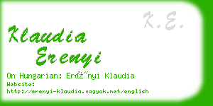 klaudia erenyi business card